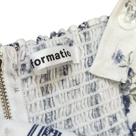 Reformation Maegan Linen Dress Retrofete White Floral 100% Linen Midi - Picture 5 of 10